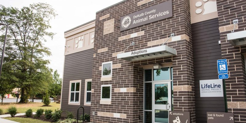 The adoptions entry of DeKalb County Animal Services animal shelter.