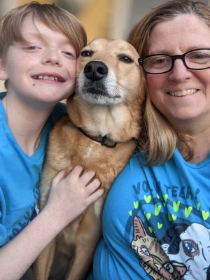 Katharine and Liam Montgomery and dog Bingo
